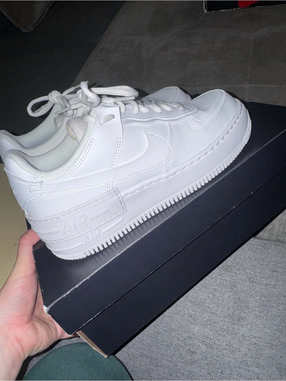Nike All-White Air Force 1 Shadow Sneakers